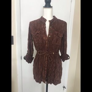 Angie rustic brown tie dress